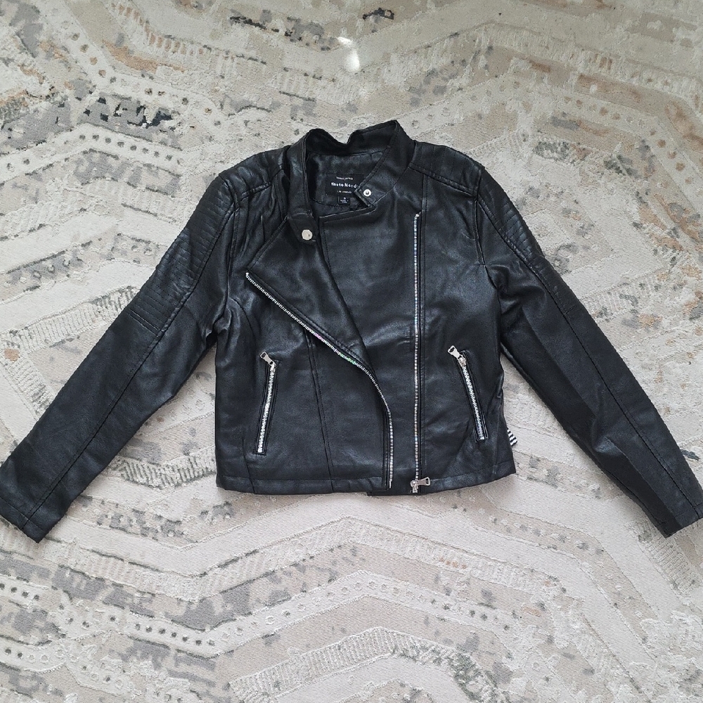 NWT- Haute Monde, Size S. Black Faux Leather Jacket